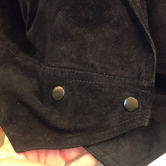 Vintage 100% Genuine suede leather fringe Women’s jacket waist details - Picture 9 of 12